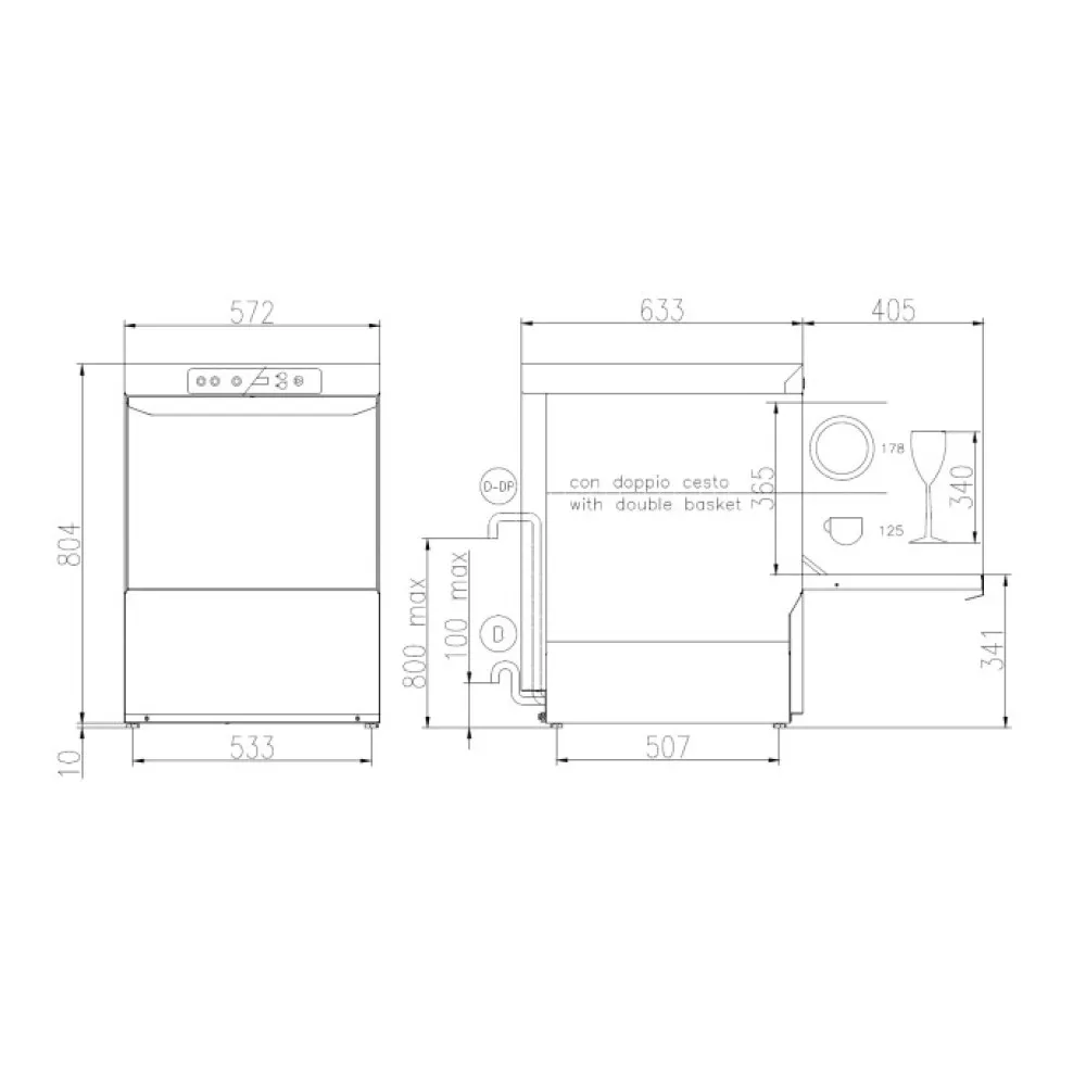 Посудомоечная машина, 500х500мм, FK 50 E M