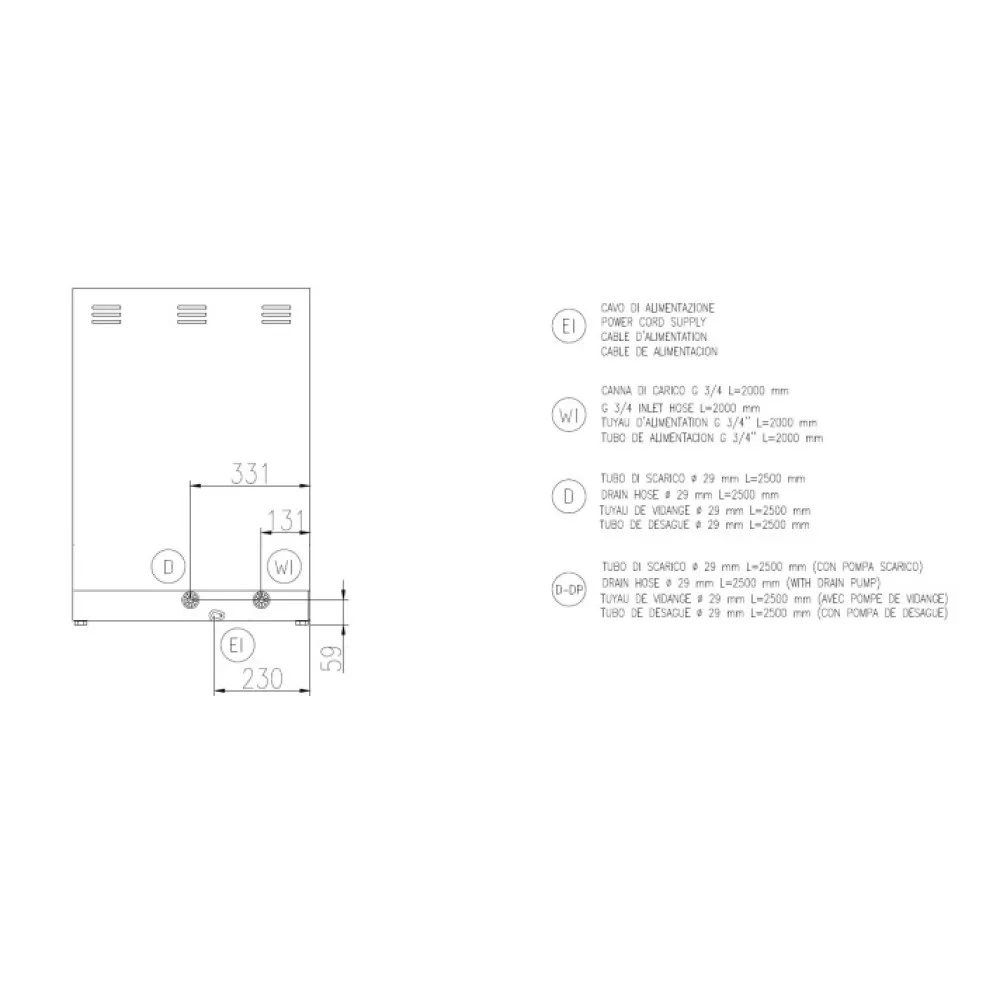 Посудомоечная машина, 500х500мм, FK 50 E PRS