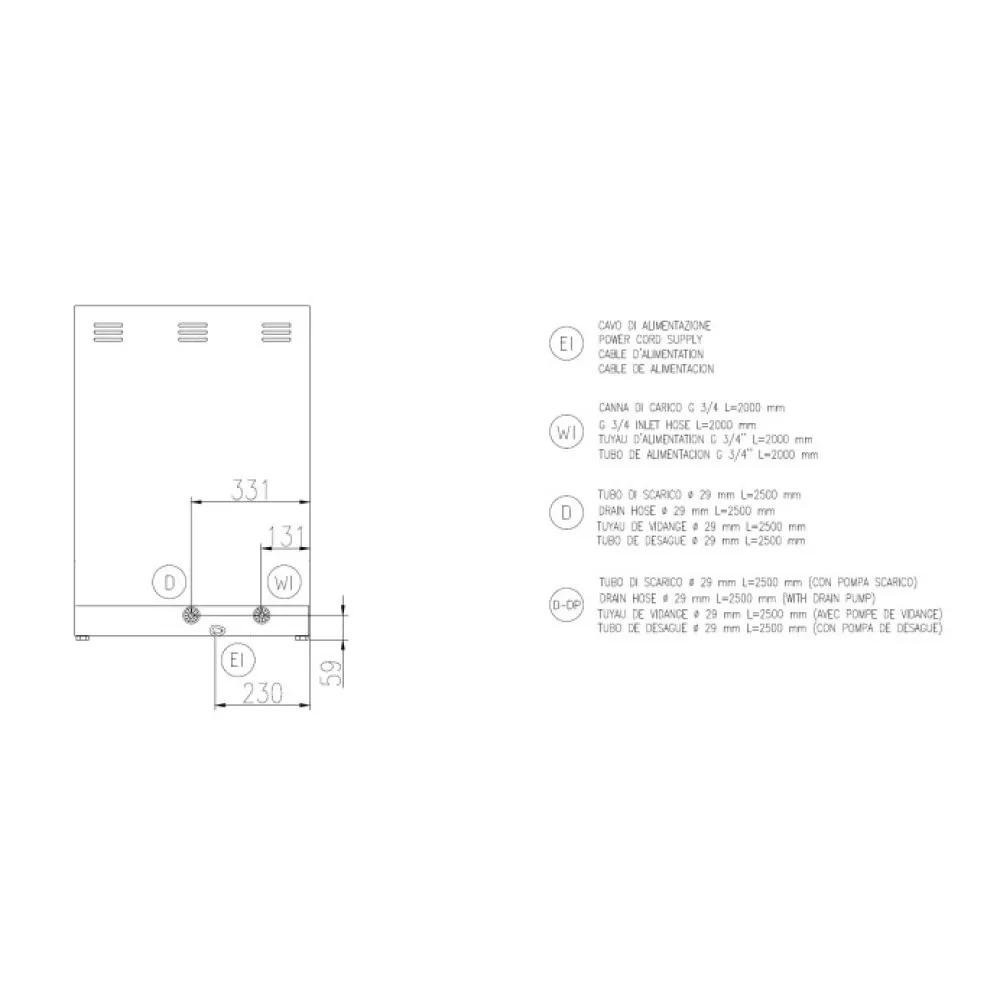 Посудомоечная машина, 500х500мм, FK 50 E