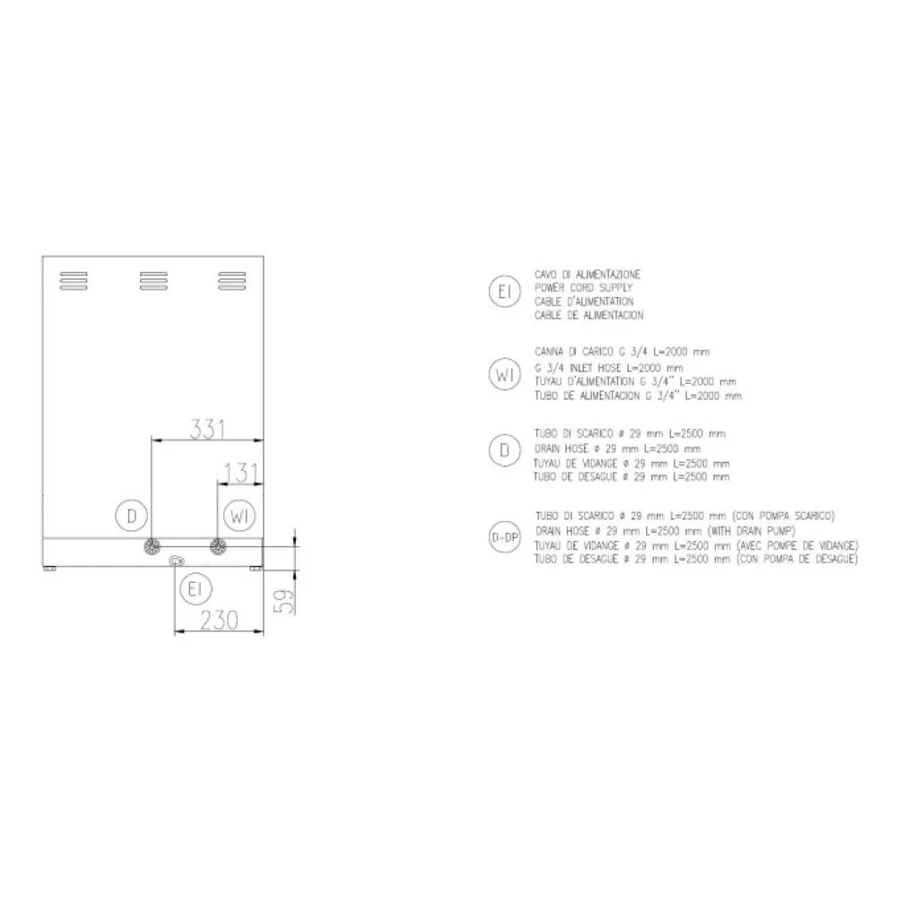 Посудомоечная машина, 500x500mm, FK 50 M