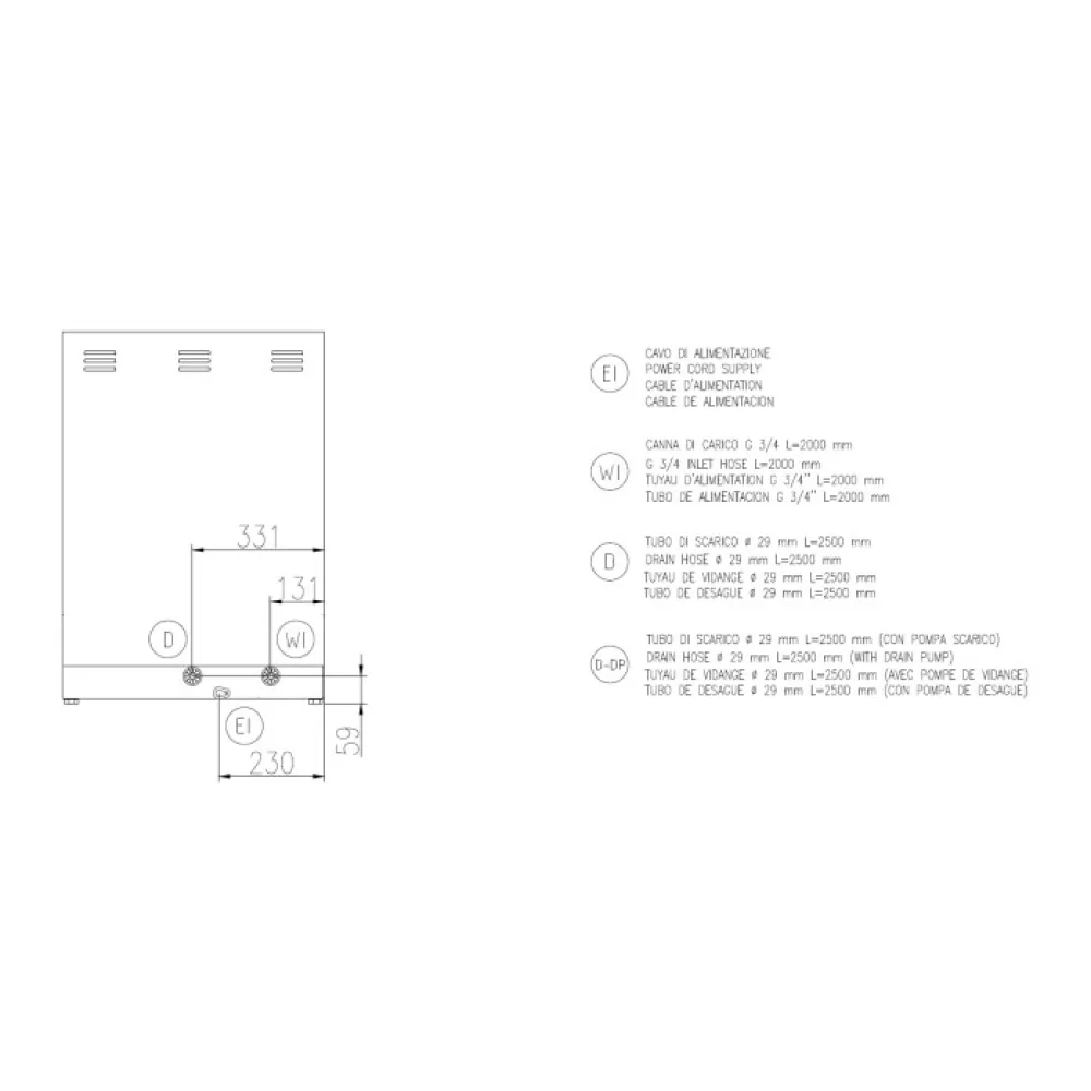 Посудомоечная машина, 500x500mm, FK 50