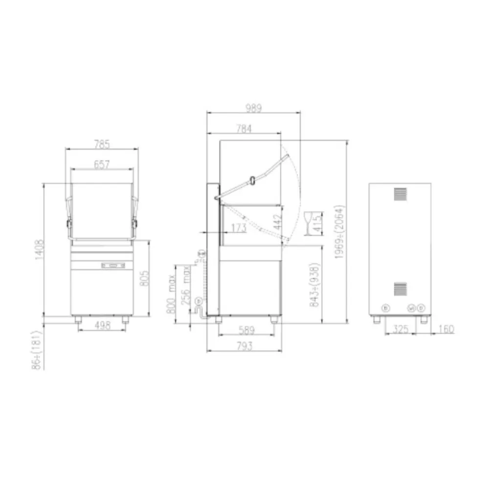Купольная посудомоечная машина, 500х600мм, HK 60 E