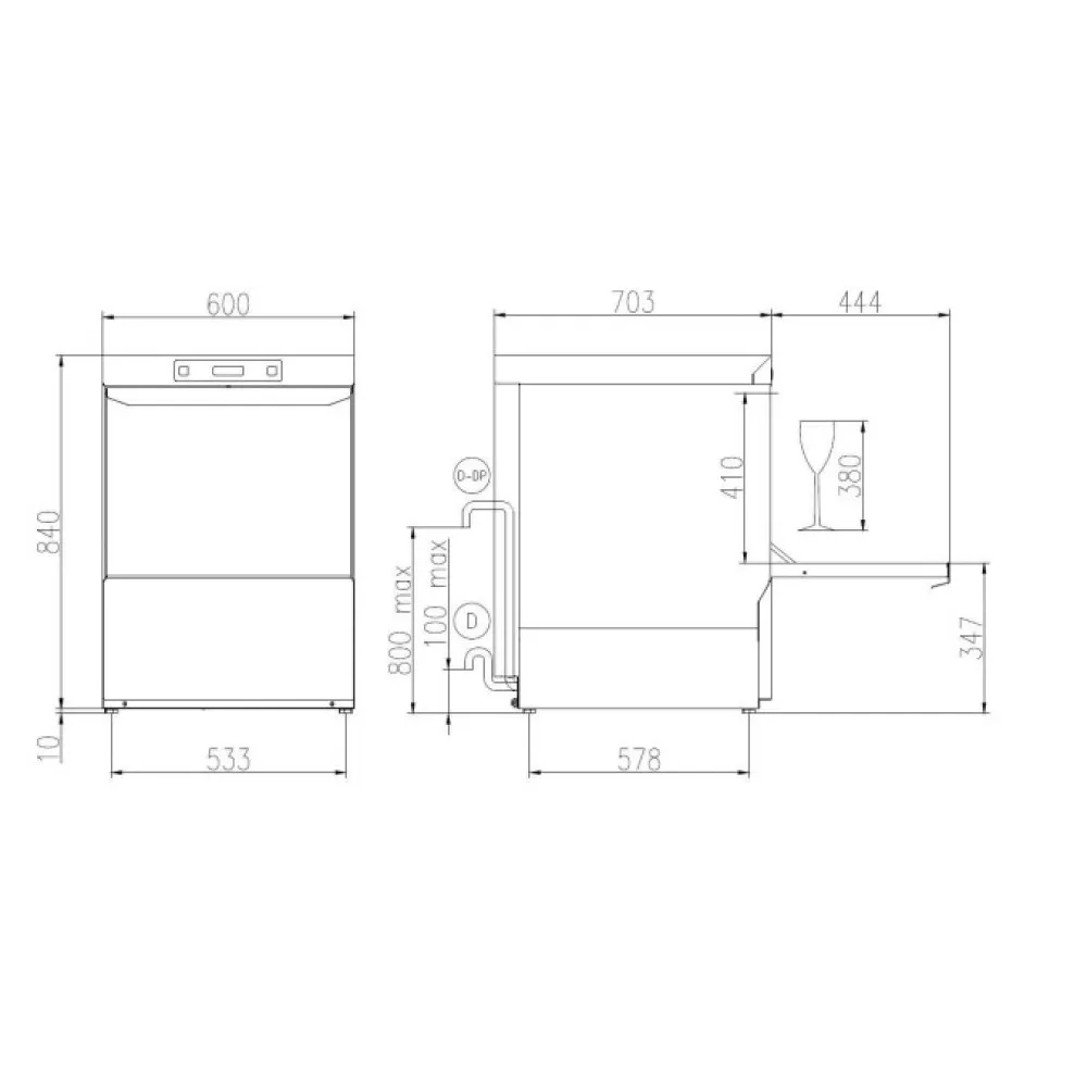 Посудомоечная машина, 500x600mm, SK 60E PRS SD