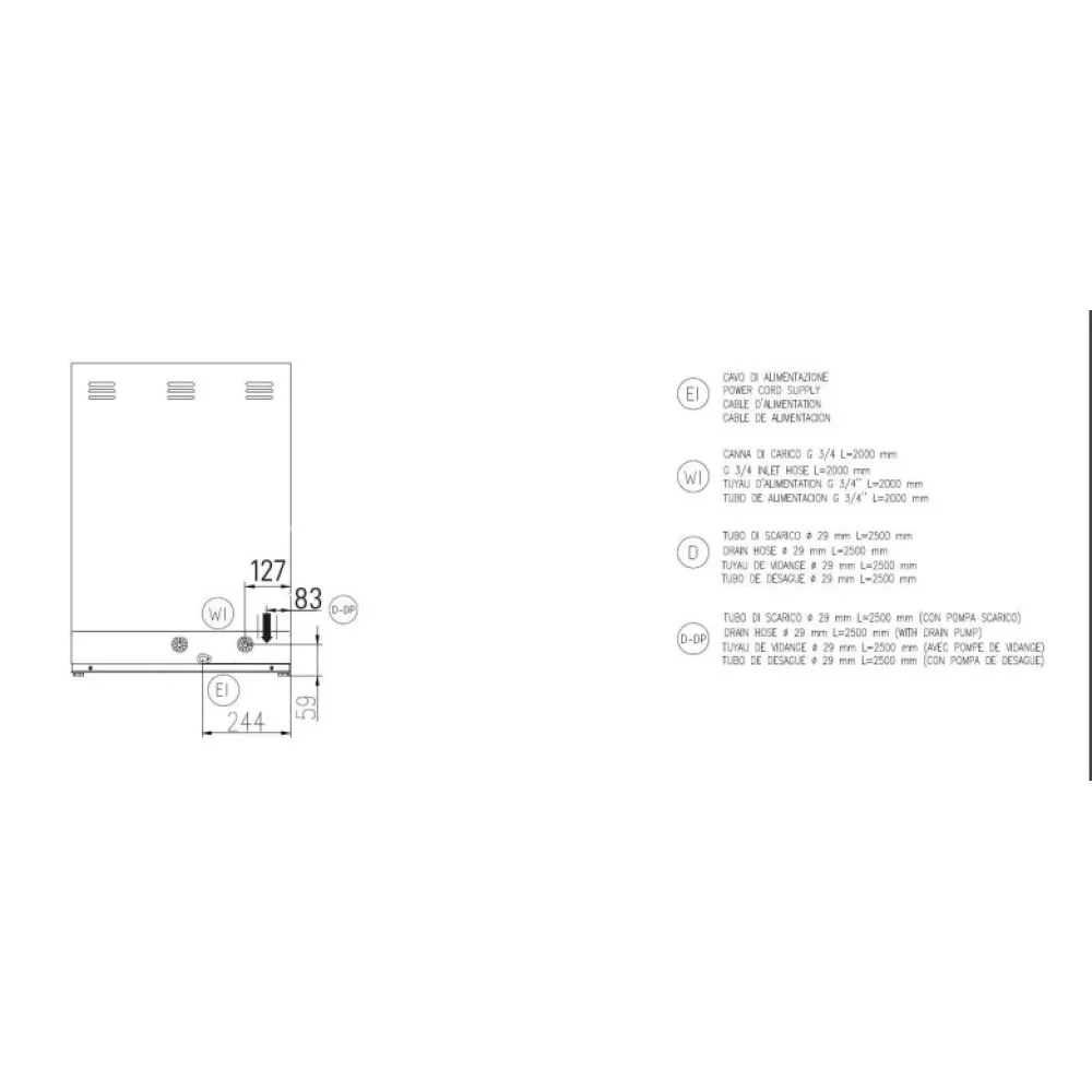 Посудомоечная машина, 500x600mm, SK 60E PRS SD
