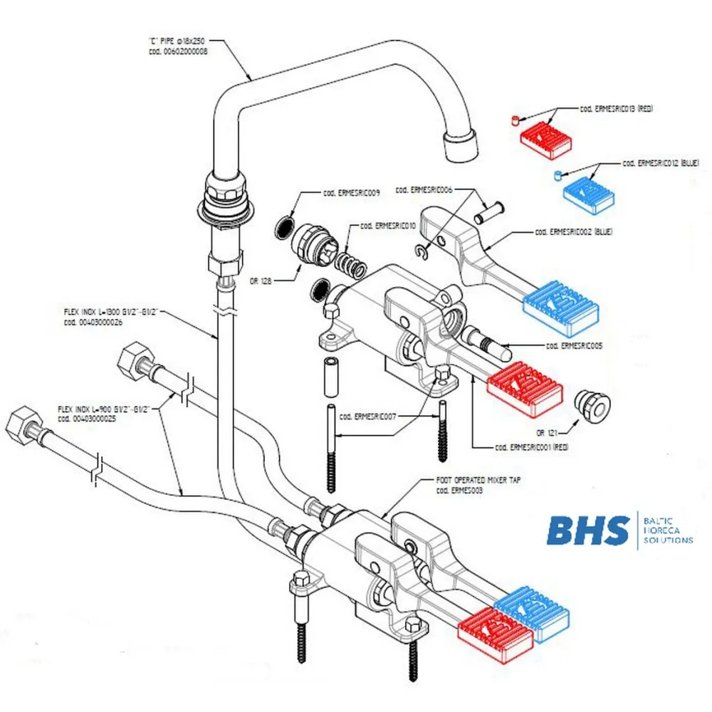 Кран с педалью S003K