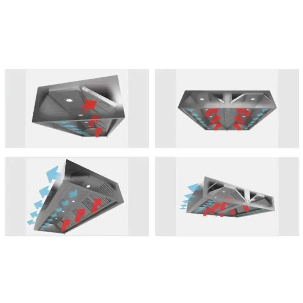 Островной вытяжной зонт с воздушной завесой и подводом воздуха HFCD 2100