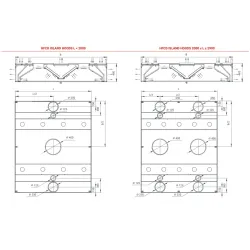 Островной вытяжной зонт с воздушной завесой и подводом воздуха HFCD 1500