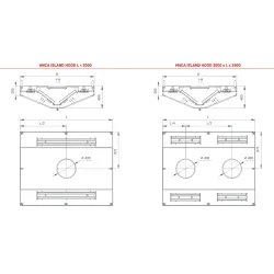 Центральная островная вентиляционная вытяжка с фильтрами HNCA 1500
