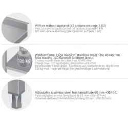 Металлический стол с двумя полками 2200