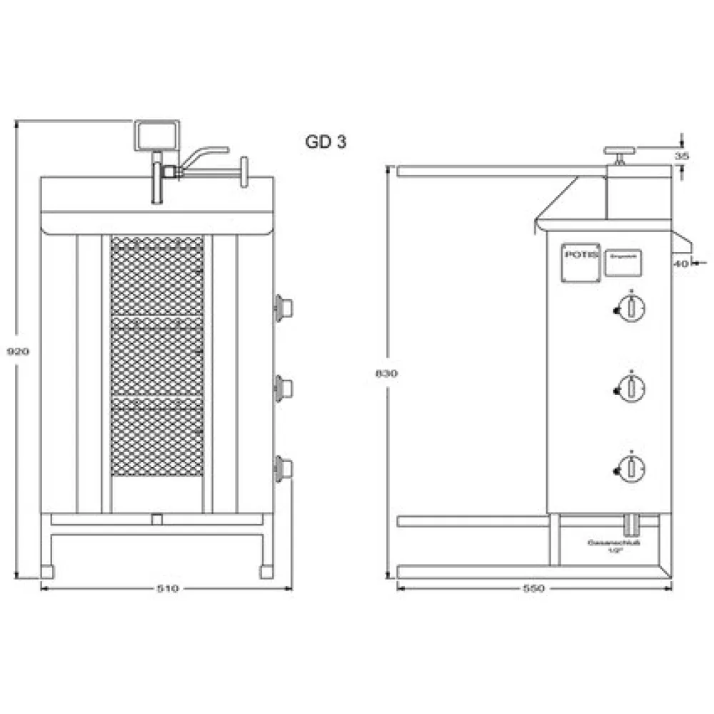Гирос газовый GD3/S 40kg