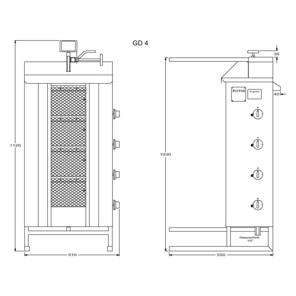 Гирос газовый GD4/S 70kg