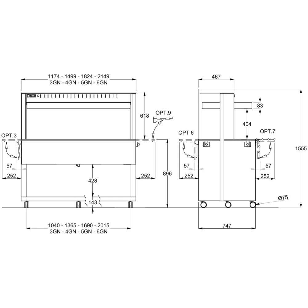 ГОРЯЧИЙ БУФЕТ - МАРМИТ ATHENA 3 BM/W