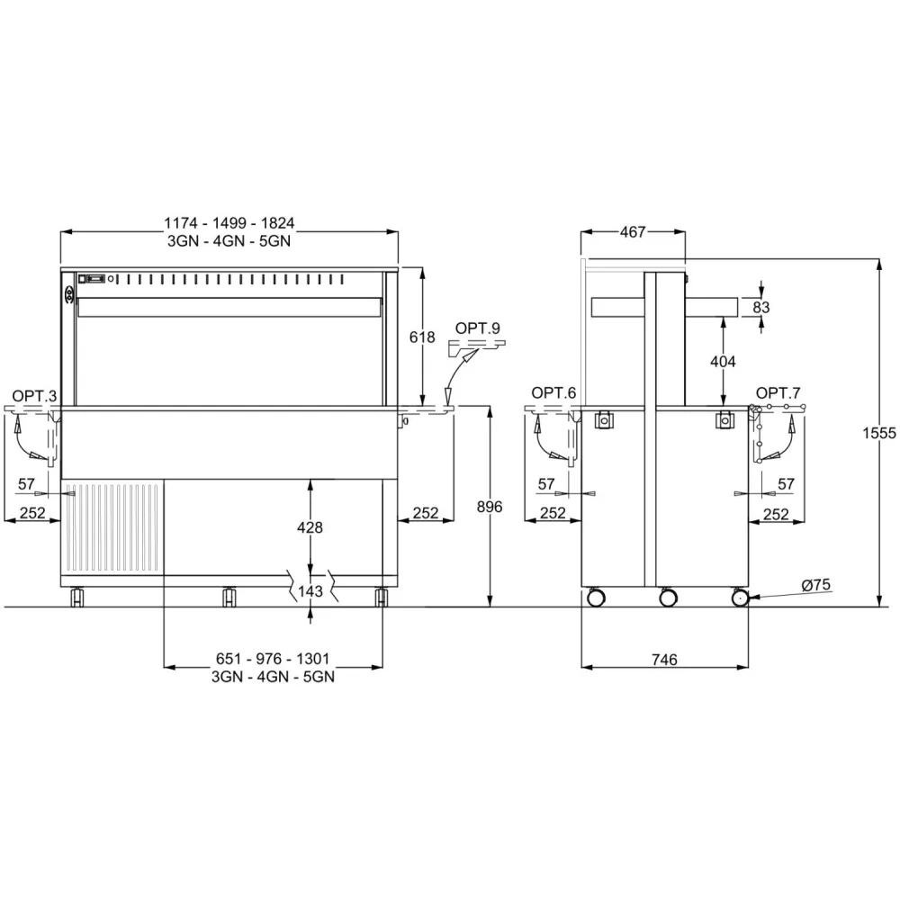 ХОЛОДИЛЬНЫЙ СТОЛЕШНИЦА-БУФЕТ ATHENA 5 PR/M W