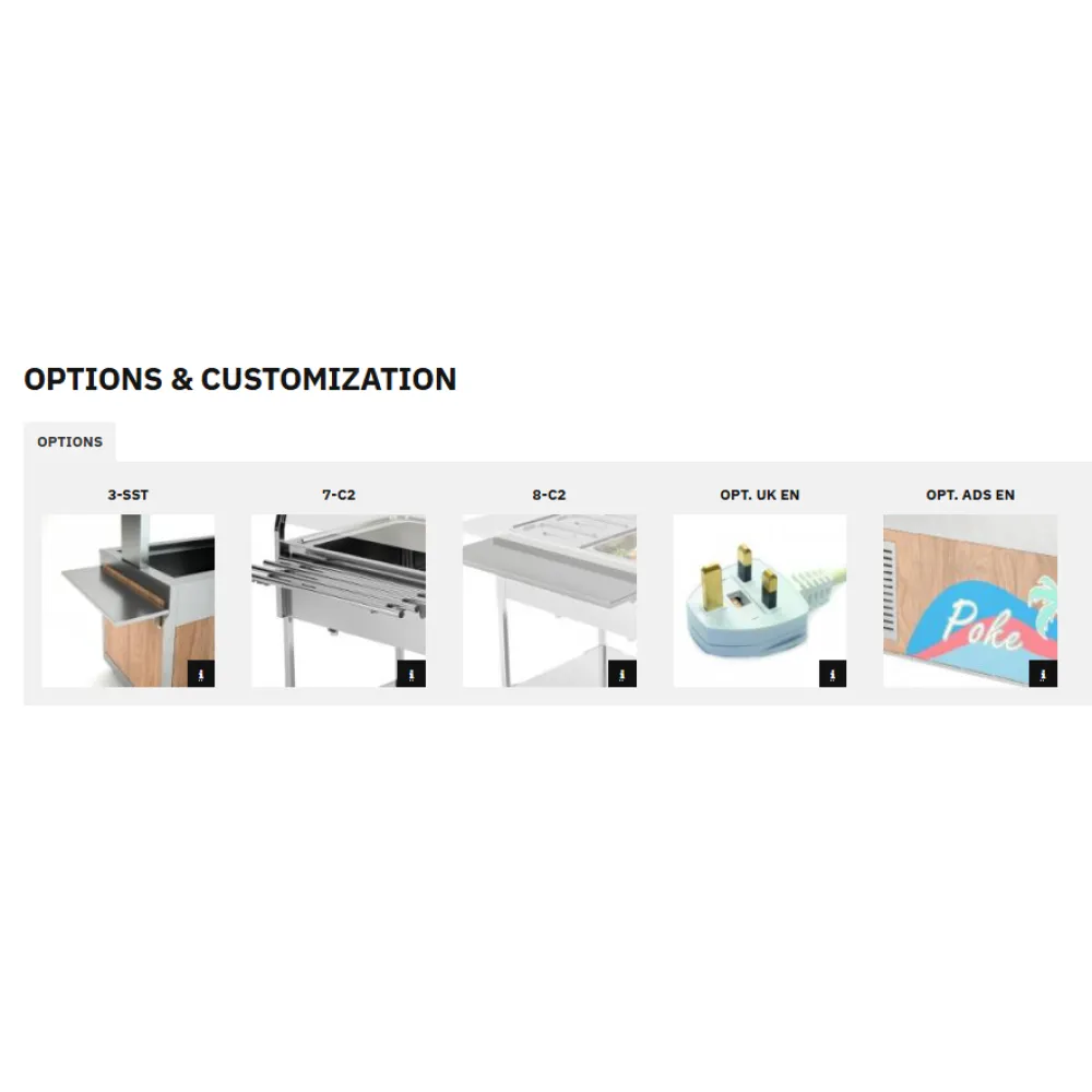 ТЕЛЕЖКА-МАРМИТ ИЗ НЕРЖАВЕЮЩЕЙ СТАЛИ С ПЕРЕДНИМИ ПАНЕЛЯМИ УПРАВЛЕНИЯ COMPASS 2 F SEP