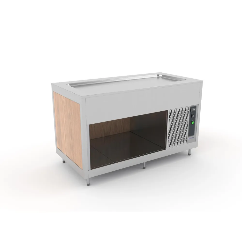 ХОЛОДНЫЙ БУФЕТ СО СТОЛЕШНИЦЕЙ ИЗ НЕРЖАВЕЮЩЕЙ СТАЛИ OMNIA 4PR-IN