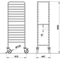 ТЕЛЕЖКA ДЛЯ ПОДНОСОВ VEGA GN1/1 C16