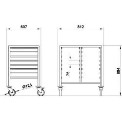 ТЕЛЕЖКA ДЛЯ ПОДНОСОВ VEGA GN1/1 C8+8
