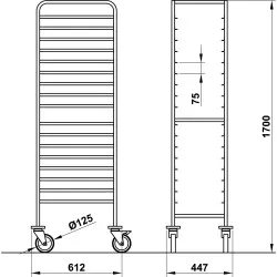 ТЕЛЕЖКA ДЛЯ ПОДНОСОВ VEGA GN1/1 L18