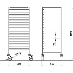 ТЕЛЕЖКA ДЛЯ ПОДНОСОВ VEGA GN2/1 C16