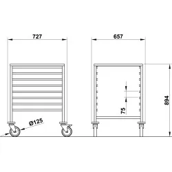 ТЕЛЕЖКA ДЛЯ ПОДНОСОВ VEGA GN2/1 C8
