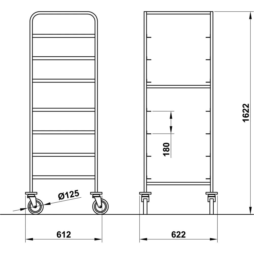 ТЕЛЕЖКА ДЛЯ КОРЗИН VEGA 50X50