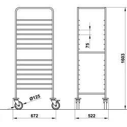 ТЕЛЕЖКИ ДЛЯ ПОДНОСОВ И КОРЗИН VEGA 60x40 L16