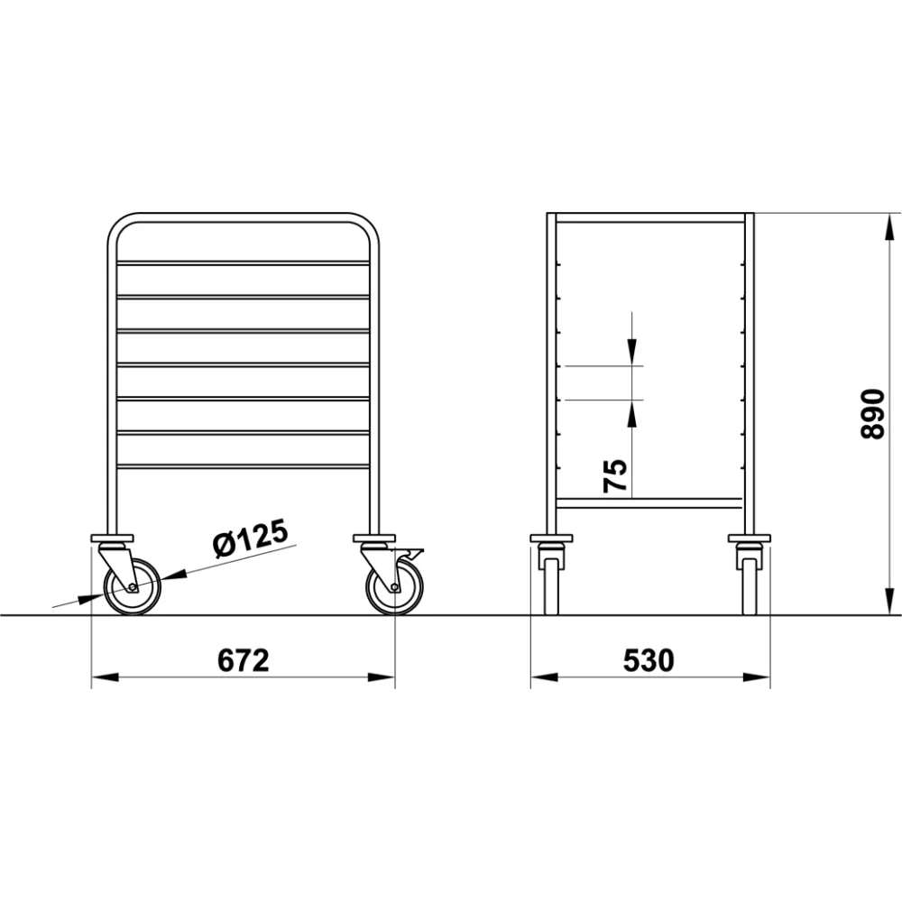 ТЕЛЕЖКИ ДЛЯ ПОДНОСОВ И КОРЗИН VEGA 60x40 L8
