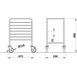 ТЕЛЕЖКИ ДЛЯ ПОДНОСОВ И КОРЗИН VEGA 60x40 L8
