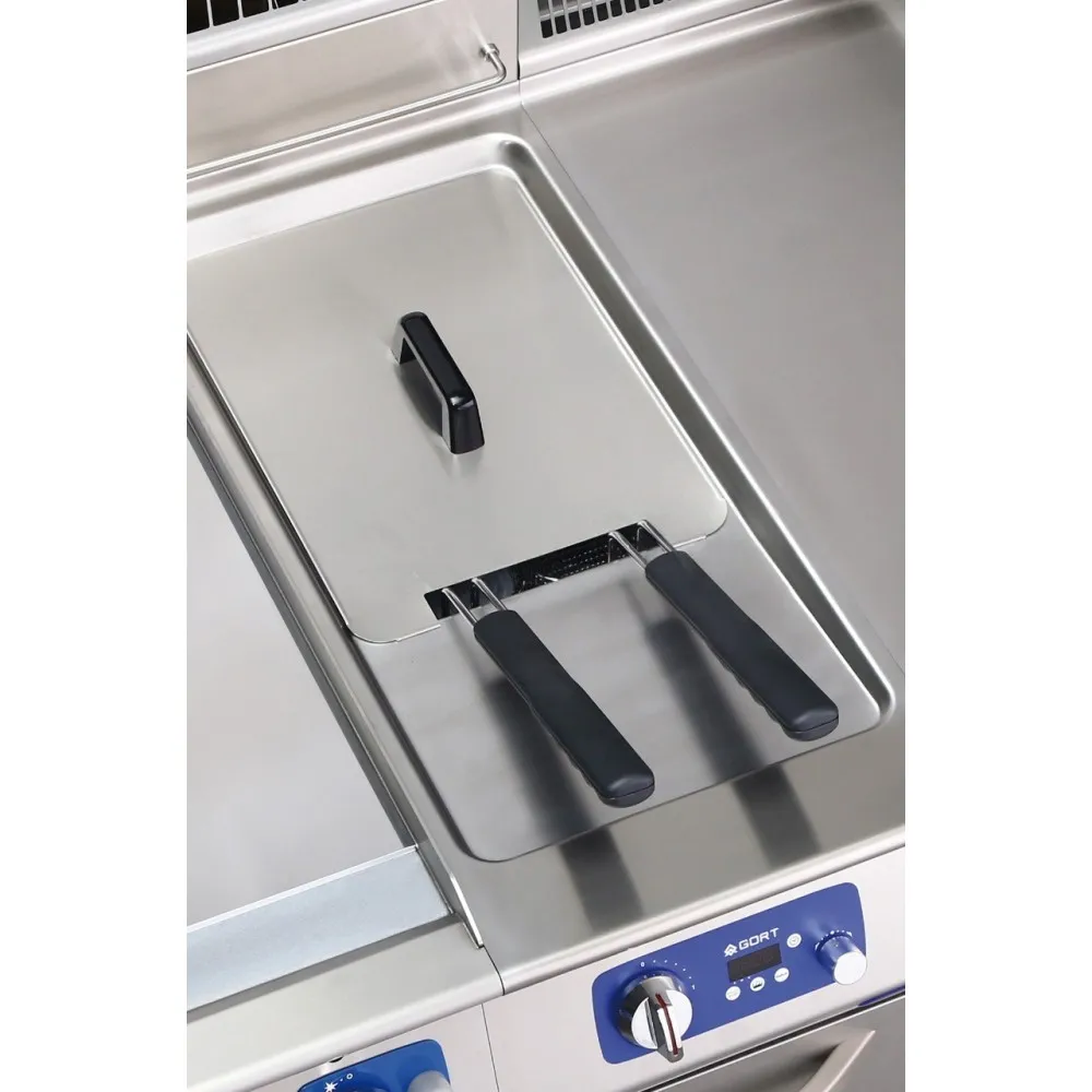 Газовая фритюрница с холодной зоной и электронным управлением 2 х 22 л.