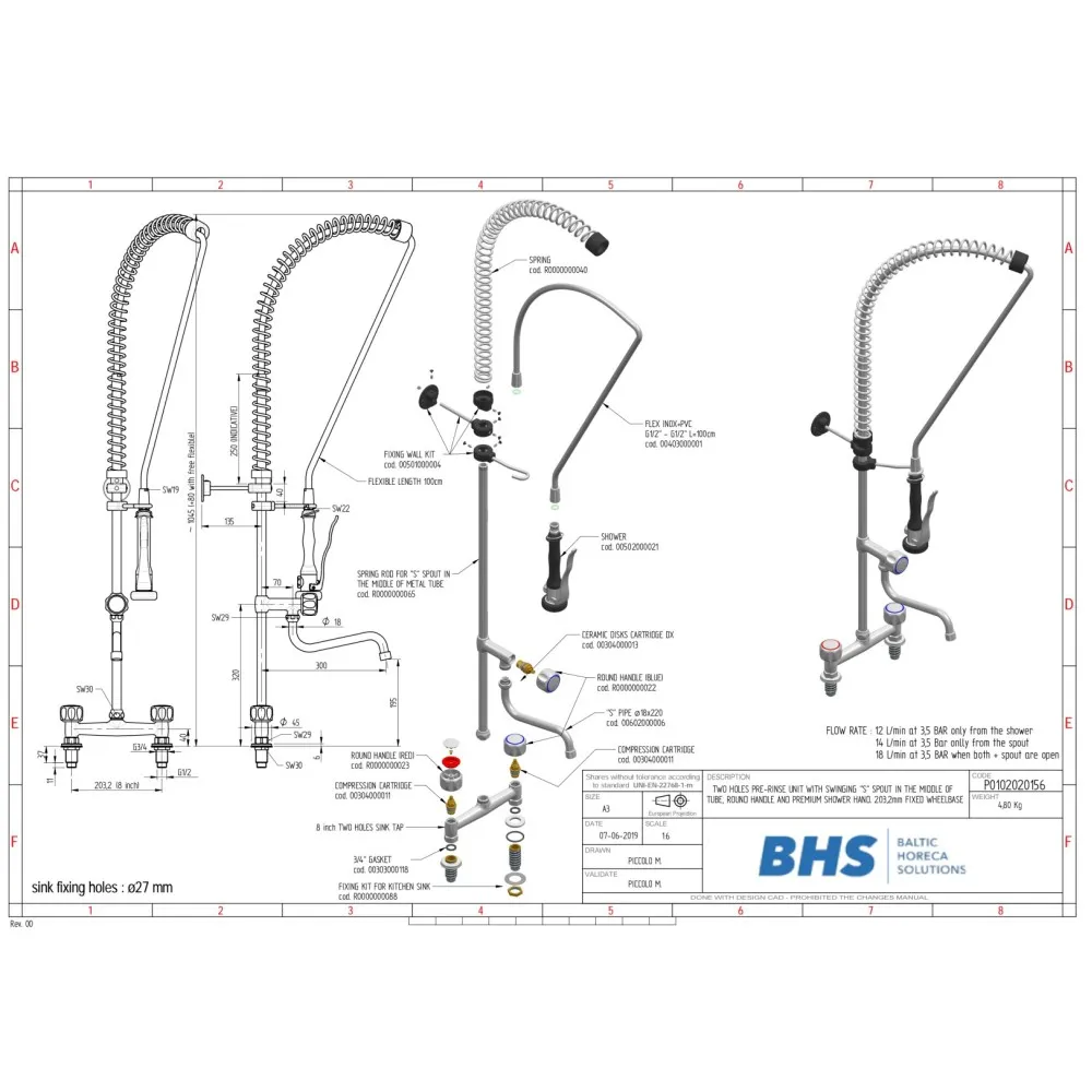 Смеситель для душа с 2 выходами P20156