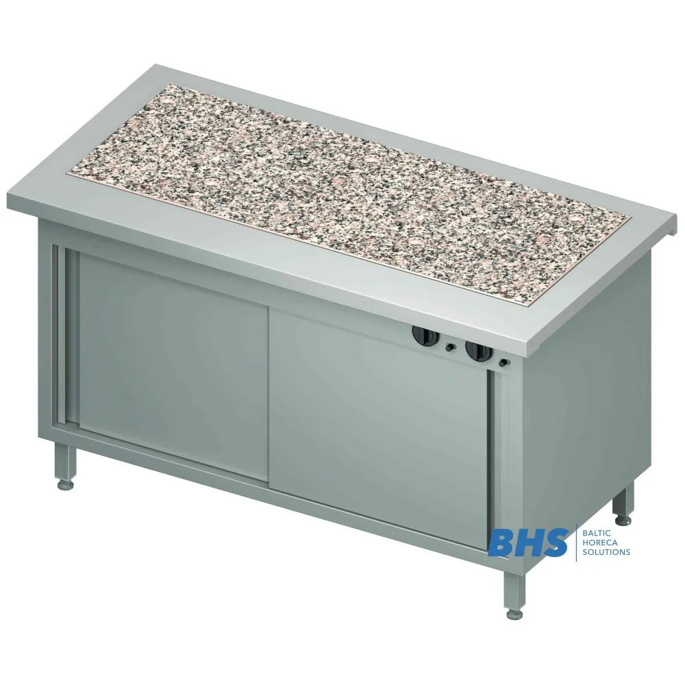 Горячий гранитная поверхность 4 GN1/1 с тепловым шкафом