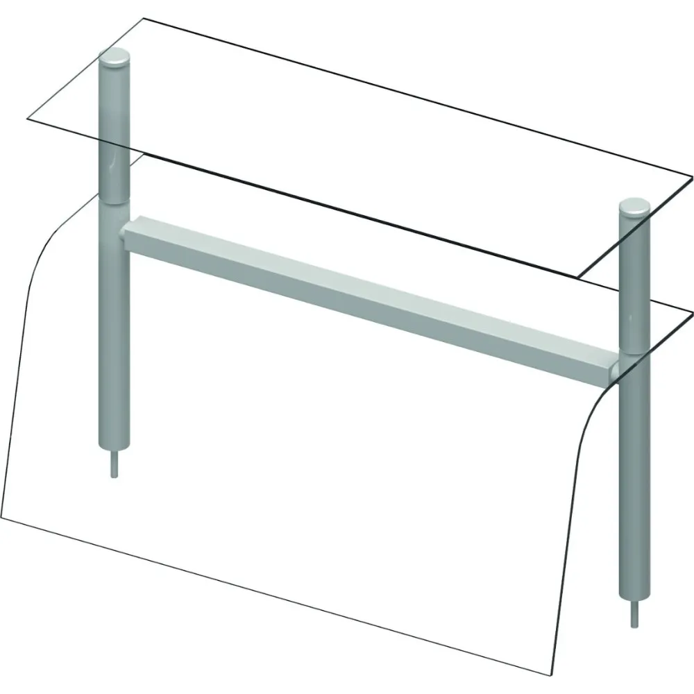 Защитное стекло двойное, нейтральное 790 мм