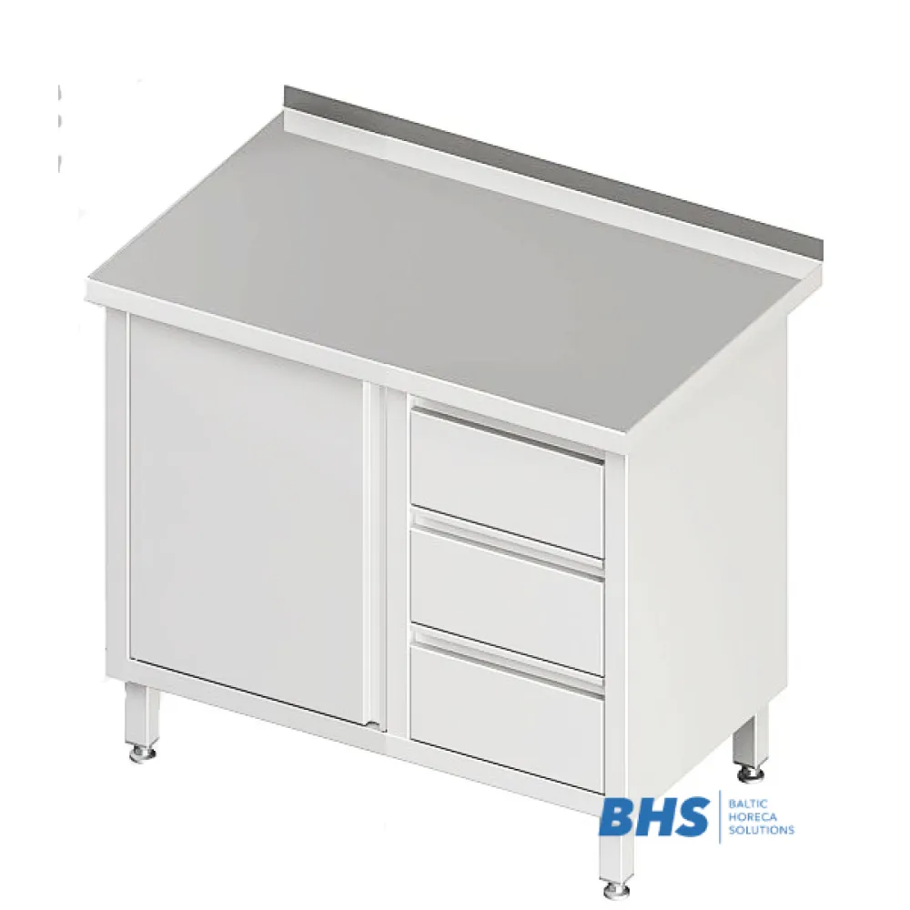 Стол с 3 ящиками и распашной дверью 800 мм