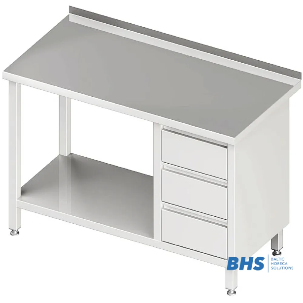 Стол с тремя ящиками и полкой 900