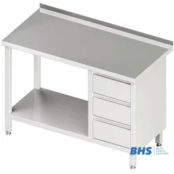 Стол с тремя ящиками и полкой 800