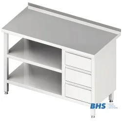 Стол с тремя ящиками и двумя полками 800