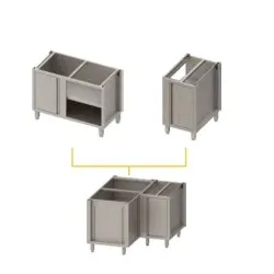 Угловой шкаф с дверьми H-810 mm