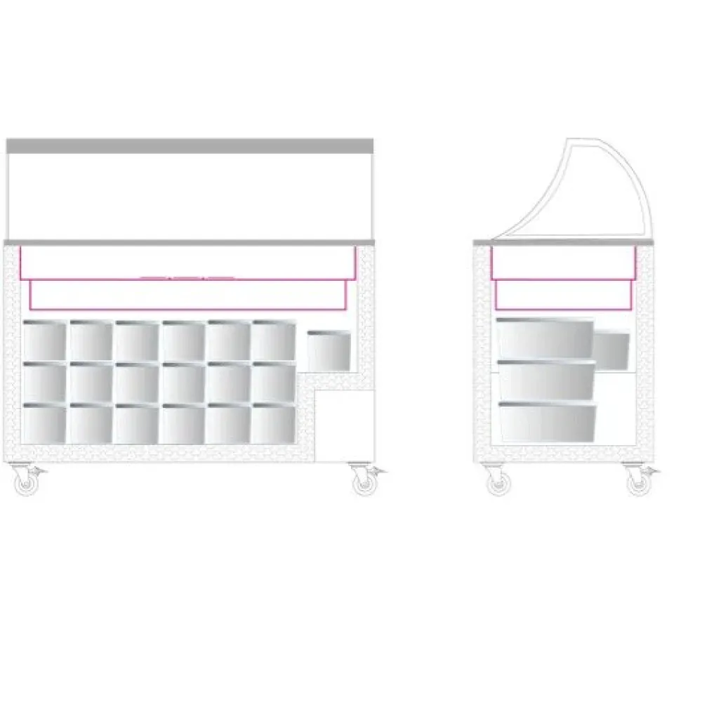 Витрина для мороженого 350L