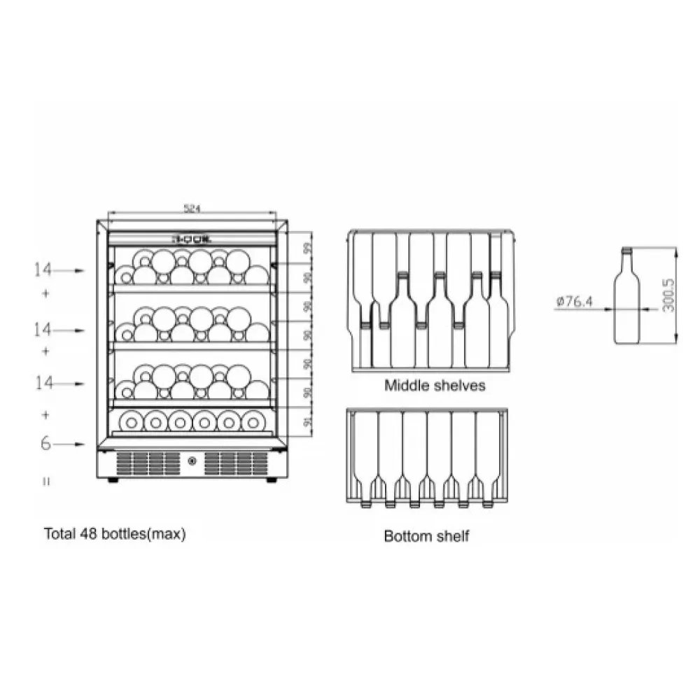 Холодильный шкаф для вина 141L