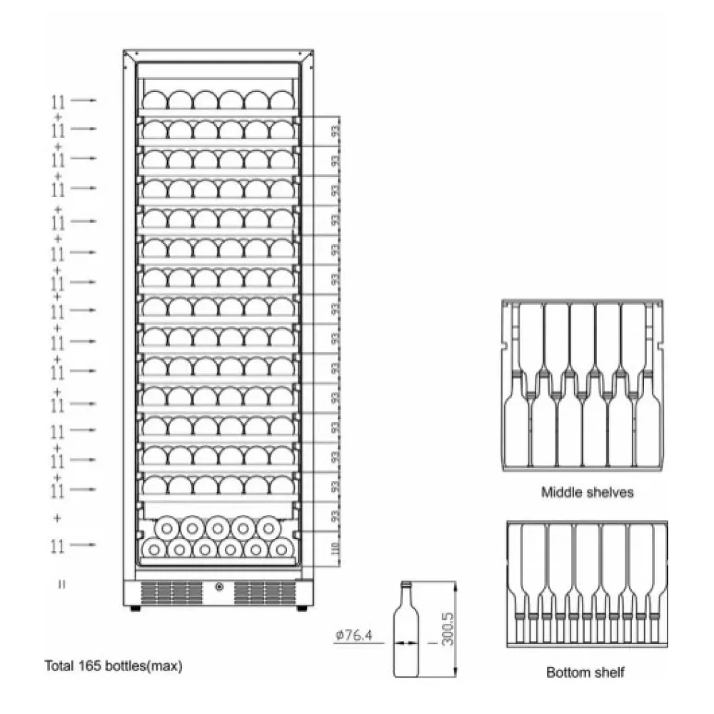 Холодильный шкаф для вина 350 л НТ