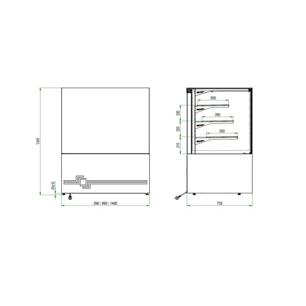 Кондитерская витрина CUBE II 1000
