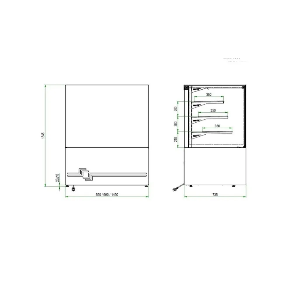 Кондитерская витрина CUBE II 1500 Grab n Go