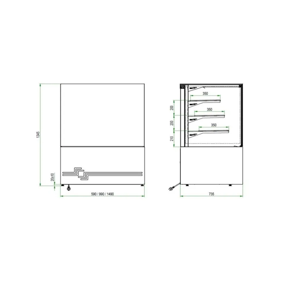 Кондитерская витрина CUBE II 1500