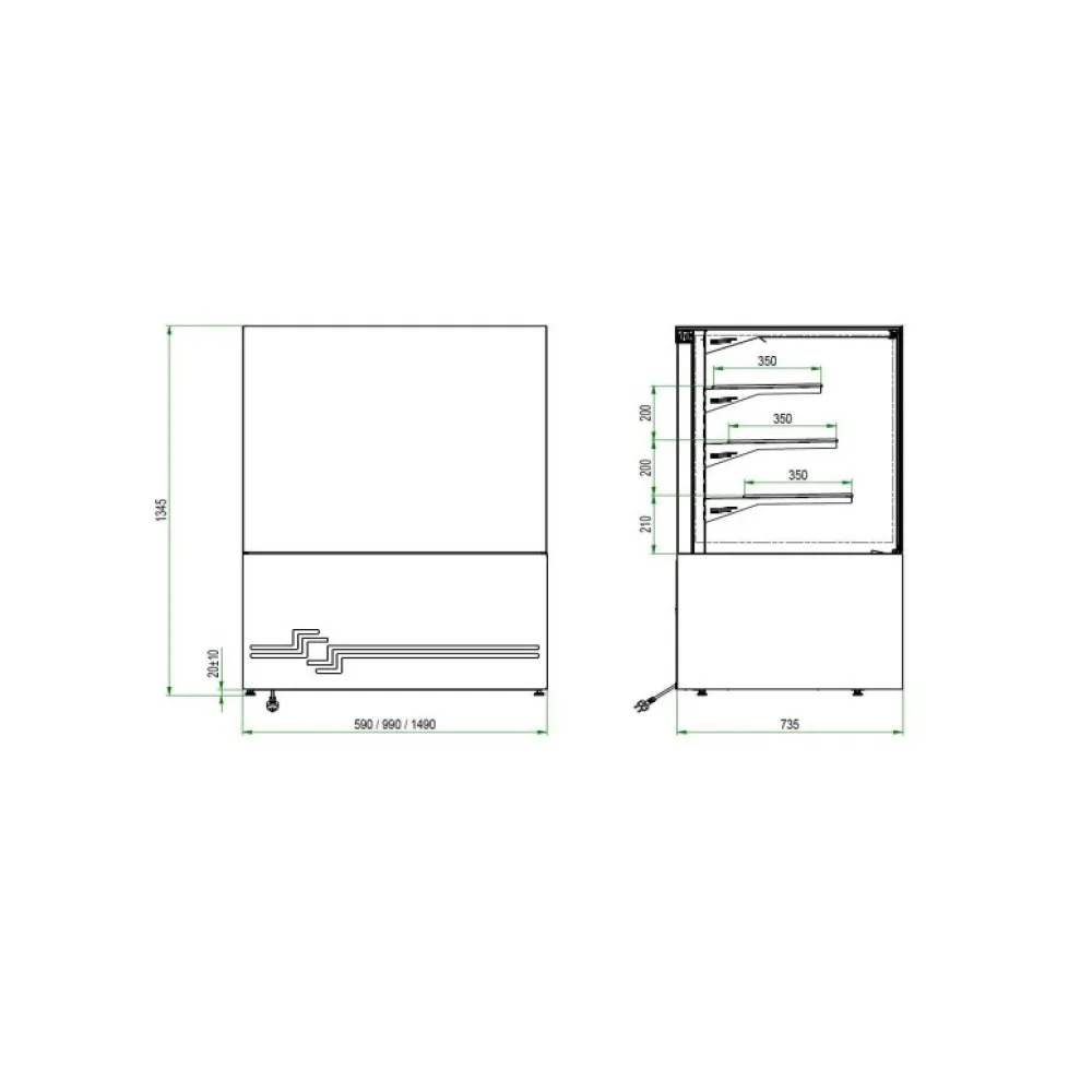 Кондитерская витрина CUBE II 600 Grab n Go