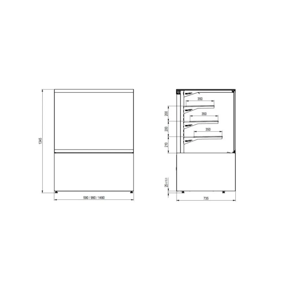 Кондитерская витрина PANORAMA NORMAL 1500
