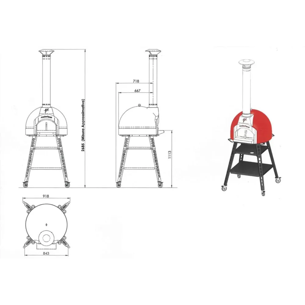 Дровяная печь для пиццы BABY60