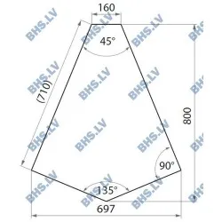 Стол угловой внутренний 45