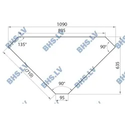 Стол угловой внутренний 90