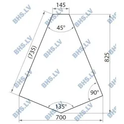 Угловой стол внутренний 45 с полкой