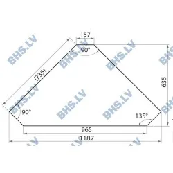 Угловой стол внутренний 90 с полкой